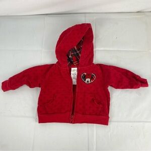 Disney Baby valentines embroidered  Minnie Mouse red hoodie 6 months